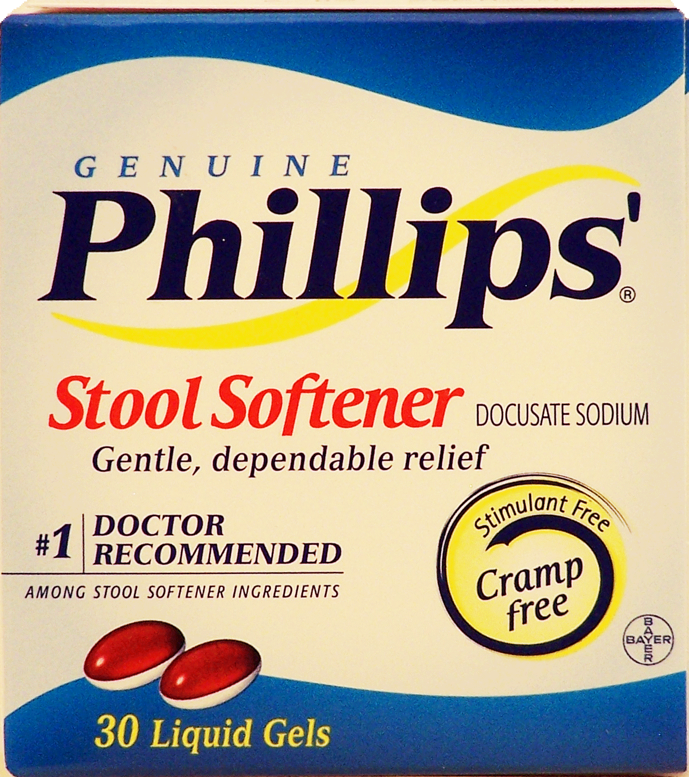 Phillips  stool softener, stimulant/cramp free, liquid gels Full-Size Picture